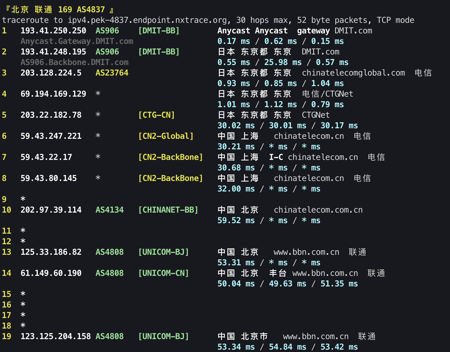 IPv4 回程 TCP 3